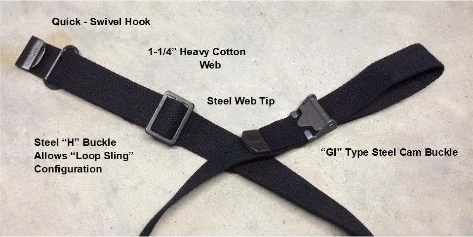 REPRODUCTION WW2 US M1 Garand Leather Sling With Black Fittings £25.00